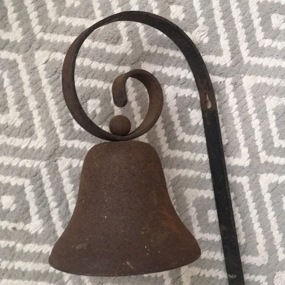 Antique French Door mount bell, rusted finish - Picture 2 of 4